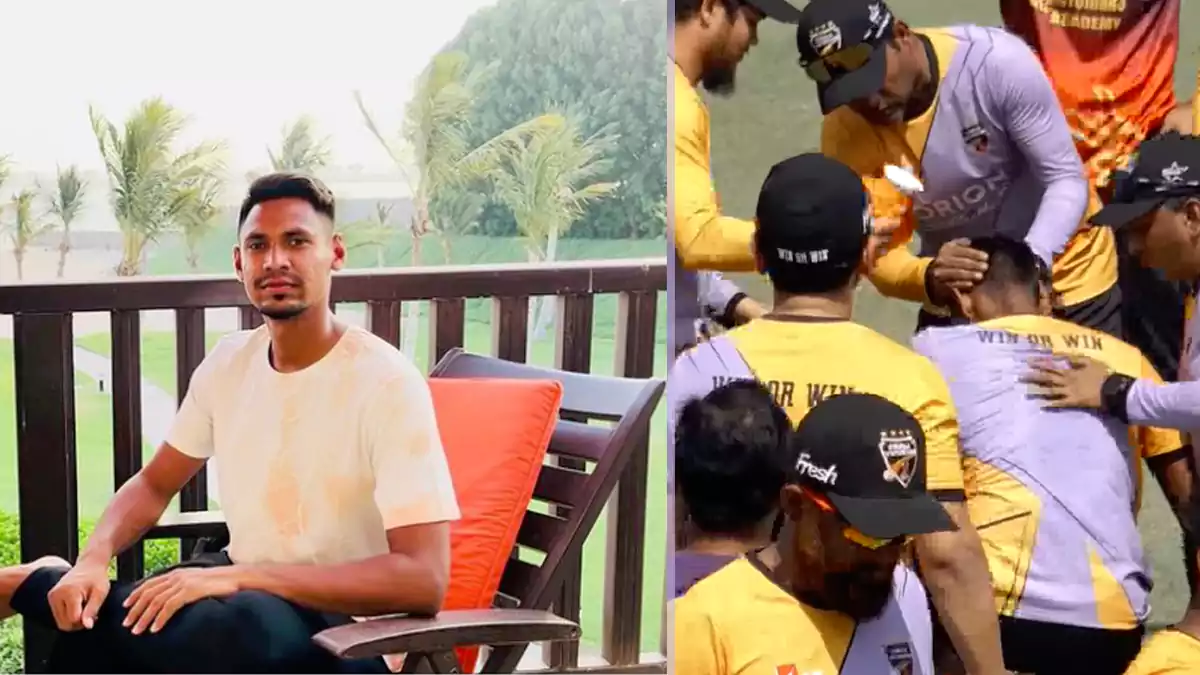 মুস্তাফিজের দেওয়া হল পাঁচ সেলাই -Stitches On Mustafiz's Head